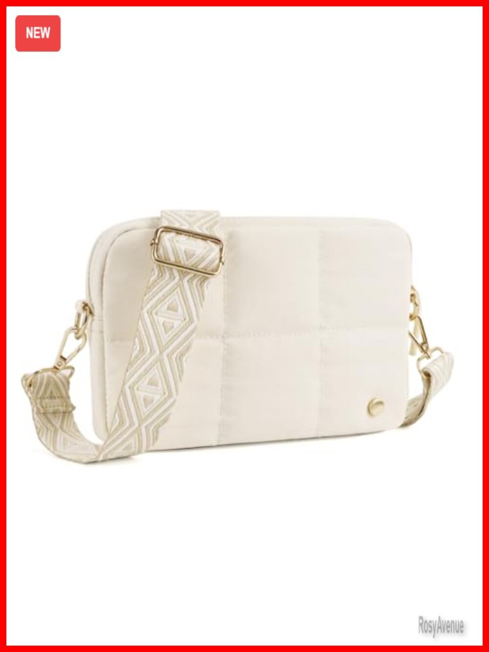Lightweight Quilted Crossbody Bag with Adjustable Strap Puffer Purse